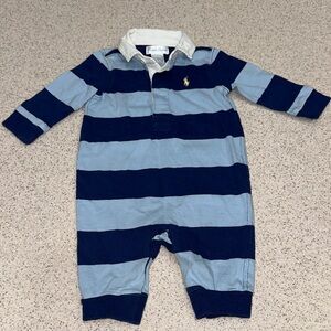 Ralph Lauren Blue Striped Baby Jumpsuit 3 months